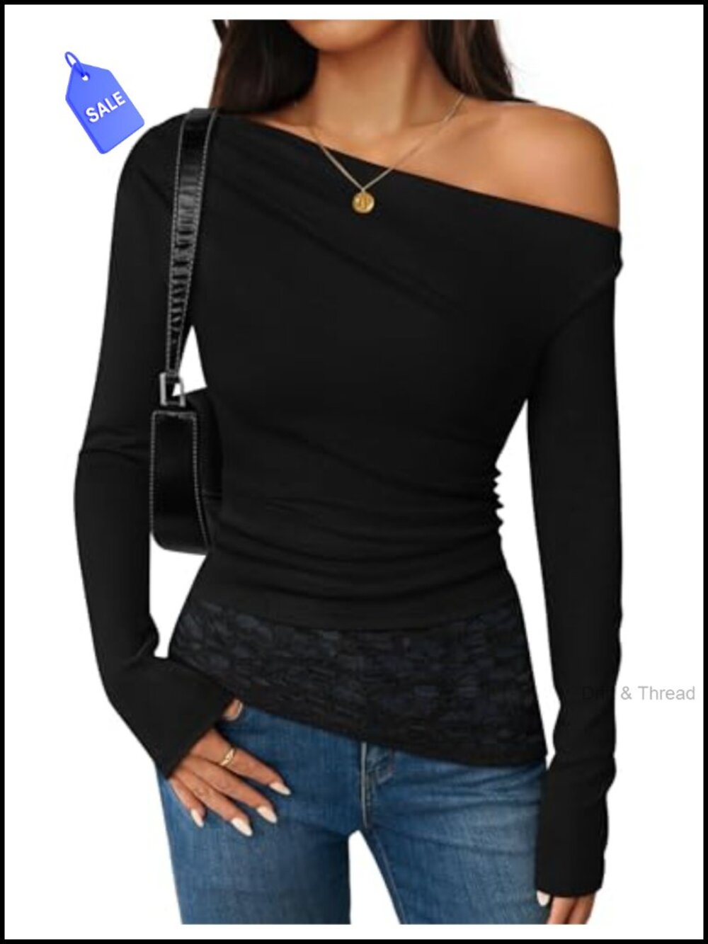 Off Shoulder Long Sleeve Top Slim Fit Y2K T-shirt Women's Going Out